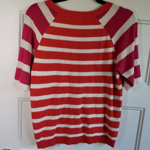 Cooperative Ringer Striped Sweater‎ Tee Size S Pink Coral Urban Outfitters - Picture 6 of 7